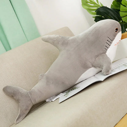 140CM Big Soft Simulation Cute Shark Plush Toys Kawaii Stuffed Kids Children Boys Girls Lovely Animal Pillow for Birthday Gifts