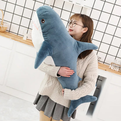 140CM Big Soft Simulation Cute Shark Plush Toys Kawaii Stuffed Kids Children Boys Girls Lovely Animal Pillow for Birthday Gifts