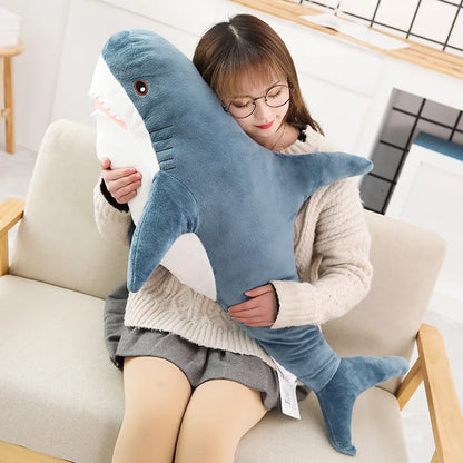 140CM Big Soft Simulation Cute Shark Plush Toys Kawaii Stuffed Kids Children Boys Girls Lovely Animal Pillow for Birthday Gifts