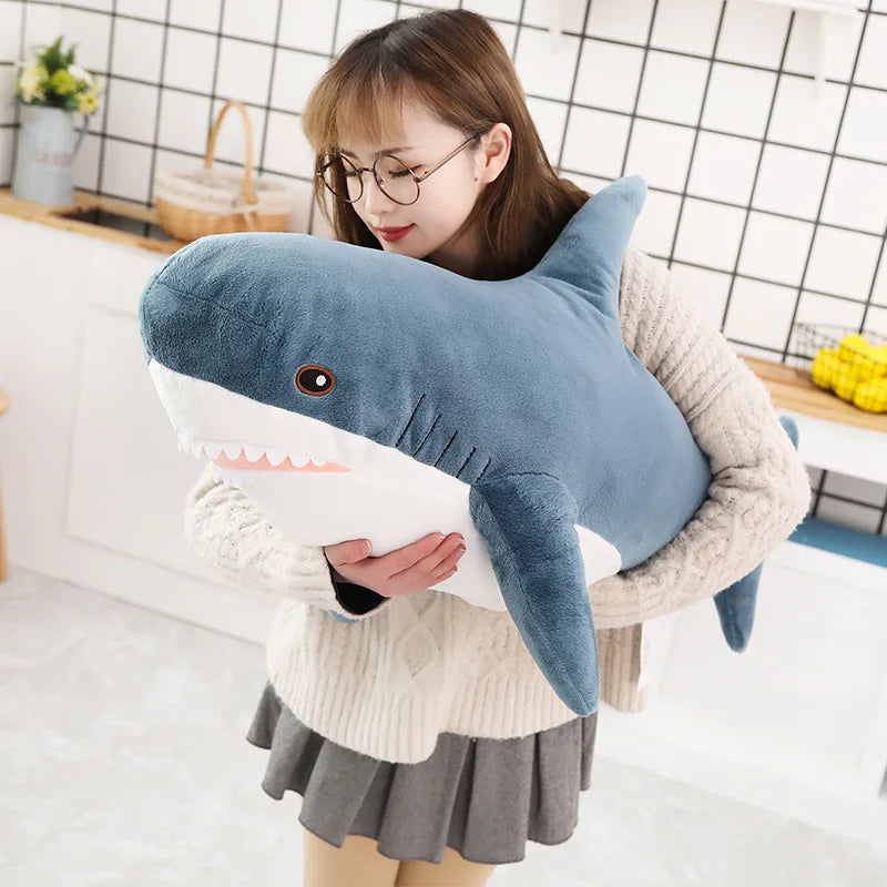 140CM Big Soft Simulation Cute Shark Plush Toys Kawaii Stuffed Kids Children Boys Girls Lovely Animal Pillow for Birthday Gifts