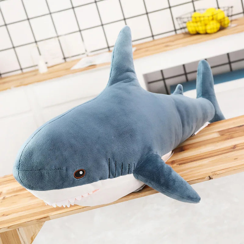 140CM Big Soft Simulation Cute Shark Plush Toys Kawaii Stuffed Kids Children Boys Girls Lovely Animal Pillow for Birthday Gifts