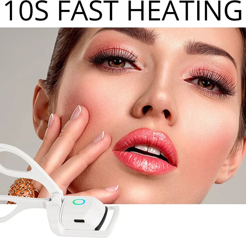 Heated Eyelashes Curler, USB Rechargeable Electric Eyelash Curlers with 2 Level Temp,Quick Heating & Long-Lasting Curling Effect