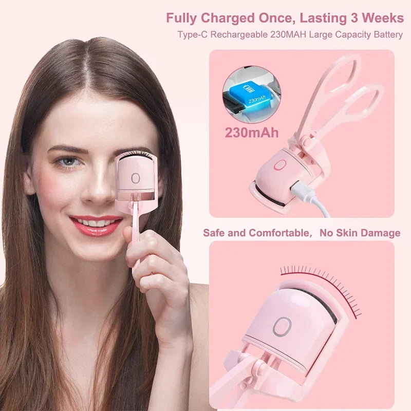 Electric Heated Eyelash Curler emperature Control Charging Durable Curling And Shaping Not Hurting Long Eyelashes Makeup Tools