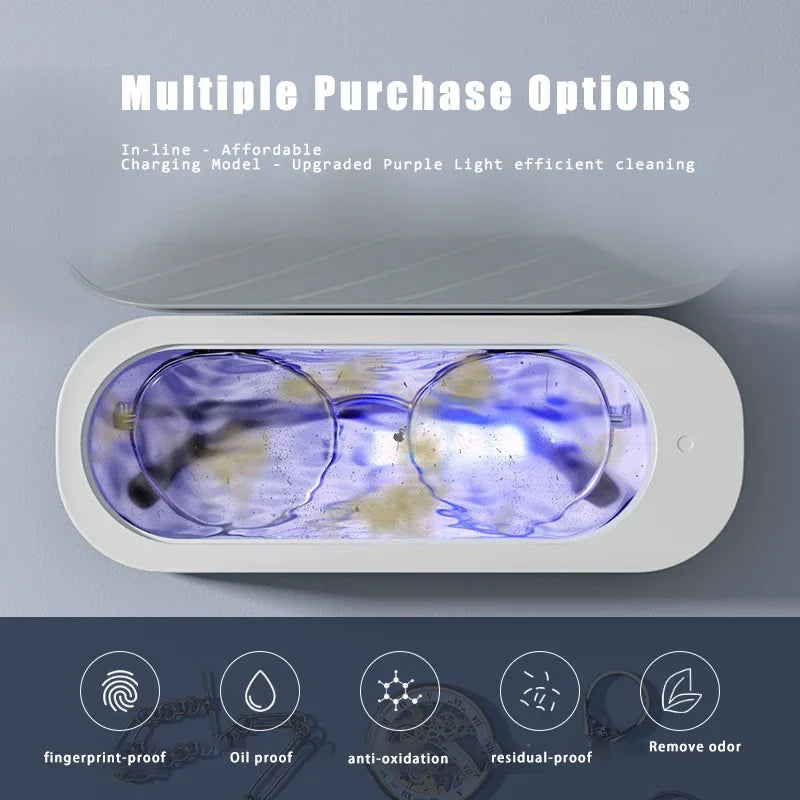 Xiaomi MIJIA Ultrasonic Cleaning Machine USB Rechargeable High Frequency Vibration Wash Cleaner Jewelry Glasses Braces Cleaner