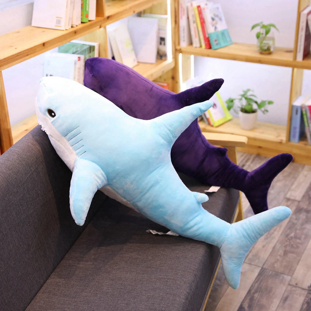 140CM Big Soft Simulation Cute Shark Plush Toys Kawaii Stuffed Kids Children Boys Girls Lovely Animal Pillow for Birthday Gifts