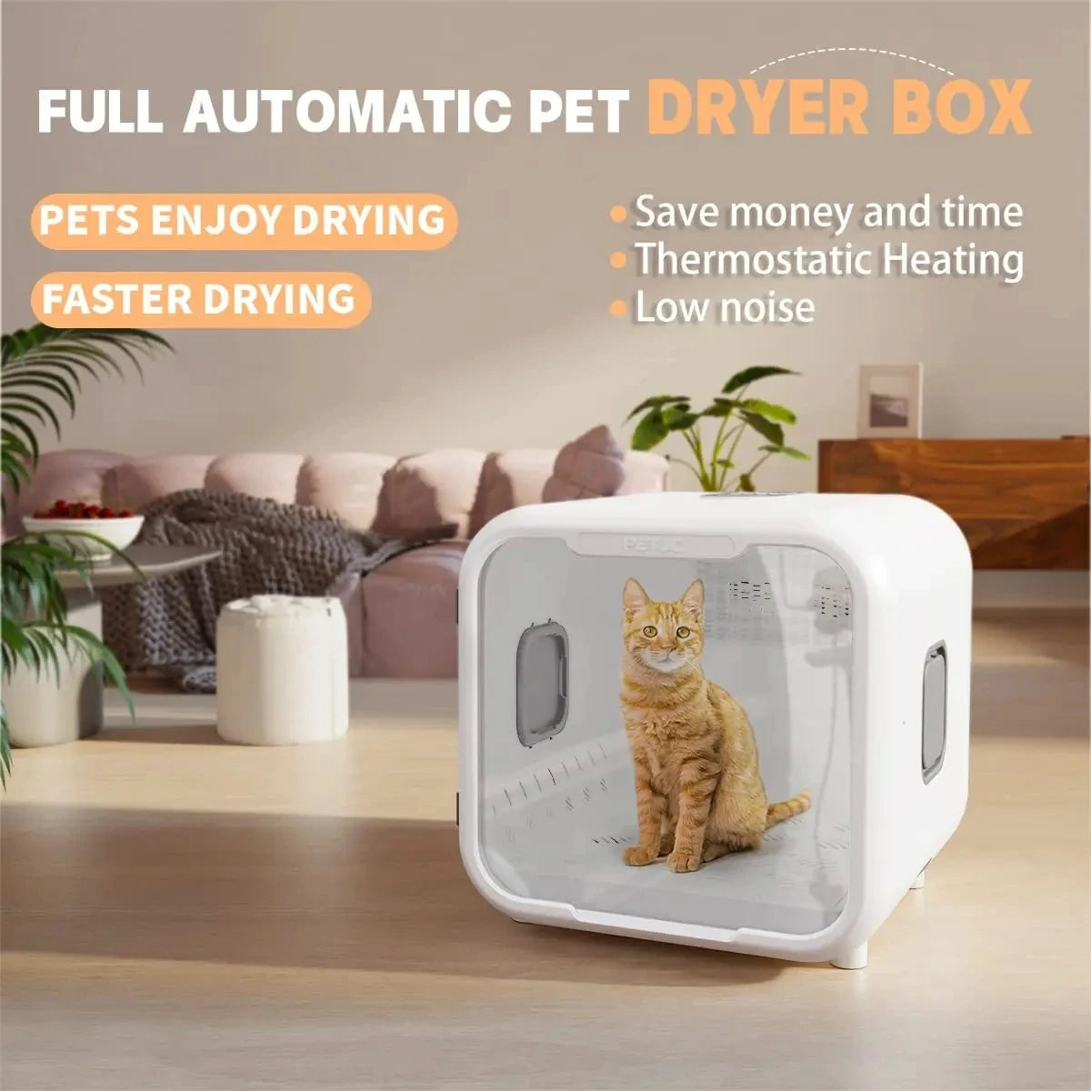 66L Pet Dog Hair Dryer Cat Ultraviolet Sterilization Drying Box Automatically Mute Noise Pet Hair Dryers for Cat Dog Grooming