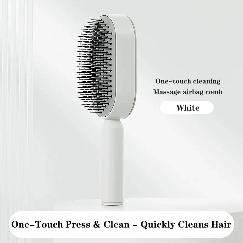 Self Cleaning Hairbrush Women Hair Brush One-key Cleaning Hair Loss Airbag Scalp Massage Comb Anti-Static Hairbrush