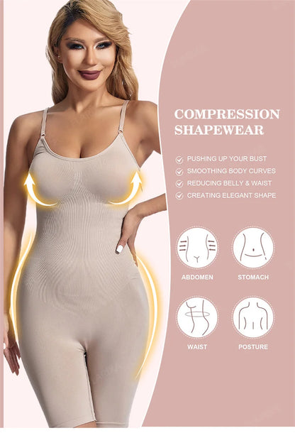 Flarixa Seamless Shapewear Full Body Shaper Hip and Tummy Control Women Comfortable Slimming Bodysuit Faja Plus Size Jumpsuits