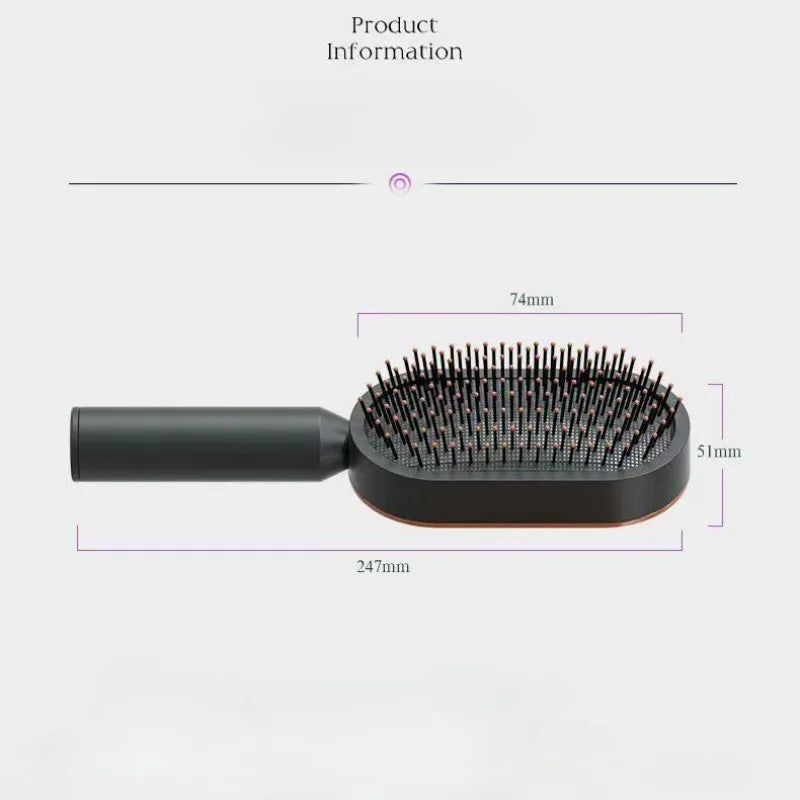 Self Cleaning Hairbrush Women Hair Brush One-key Cleaning Hair Loss Airbag Scalp Massage Comb Anti-Static Hairbrush