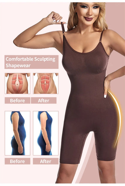 Flarixa Seamless Shapewear Full Body Shaper Hip and Tummy Control Women Comfortable Slimming Bodysuit Faja Plus Size Jumpsuits