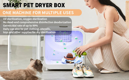 66L Pet Dog Hair Dryer Cat Ultraviolet Sterilization Drying Box Automatically Mute Noise Pet Hair Dryers for Cat Dog Grooming