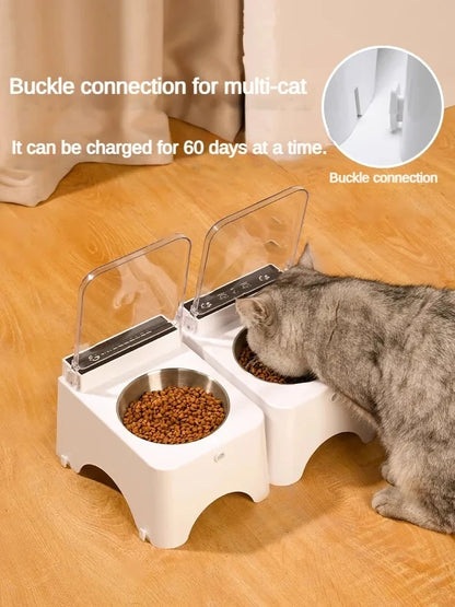 Smart Cat Bowl Pet Feeder Bowl Cat Dog Food Feeder Infrared Sensor Auto Open Cover Smart Feeder Anti-mouse Cat Food Dispenser