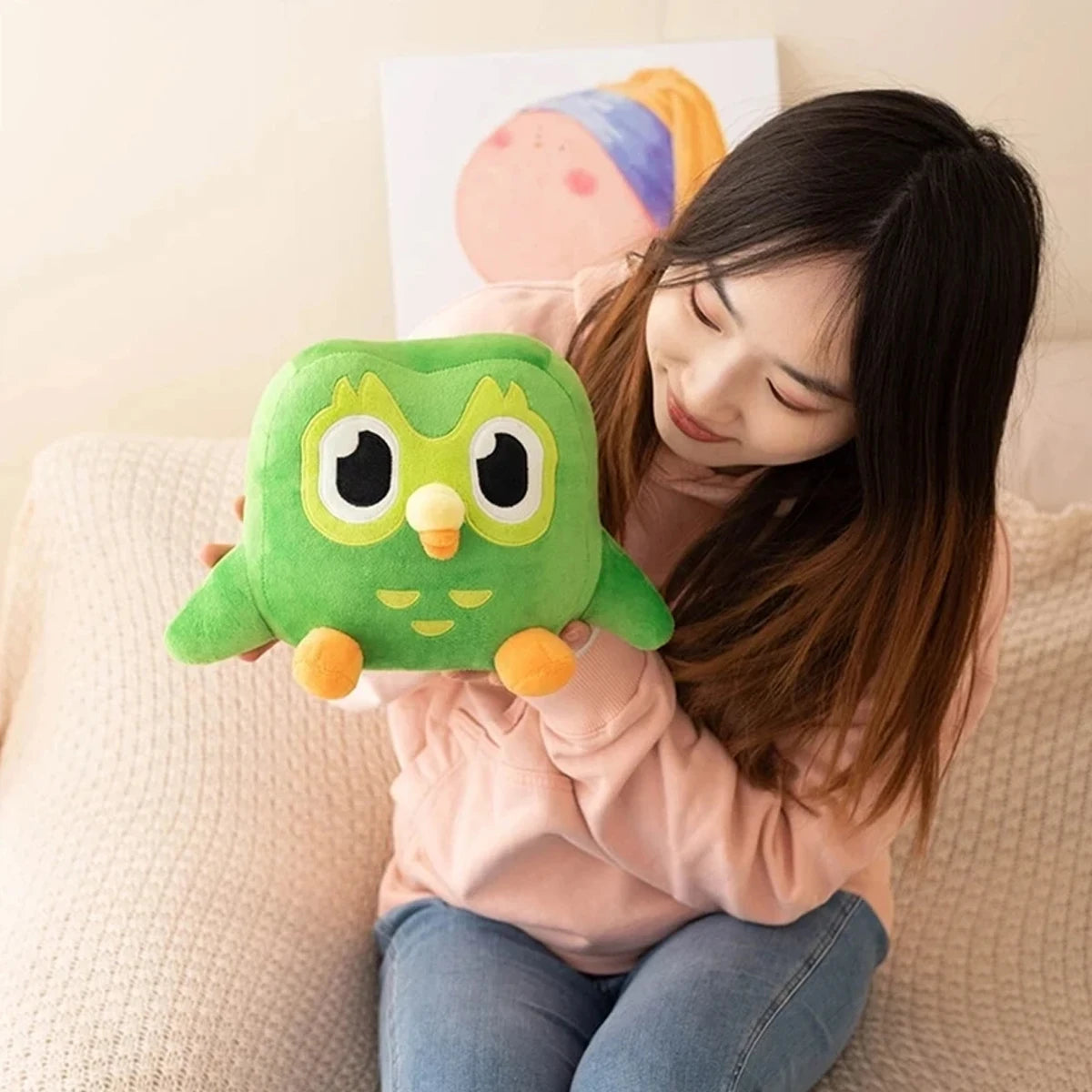 Green Duolingo Owl Plush Toy Duo Plushie Of Duo The Owl Cartoon Anime Owl Doll Soft Stuffed Animal Toy Children Birthday Gift