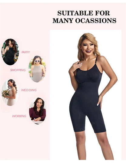 Flarixa Seamless Shapewear Full Body Shaper Hip and Tummy Control Women Comfortable Slimming Bodysuit Faja Plus Size Jumpsuits