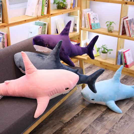 140CM Big Soft Simulation Cute Shark Plush Toys Kawaii Stuffed Kids Children Boys Girls Lovely Animal Pillow for Birthday Gifts